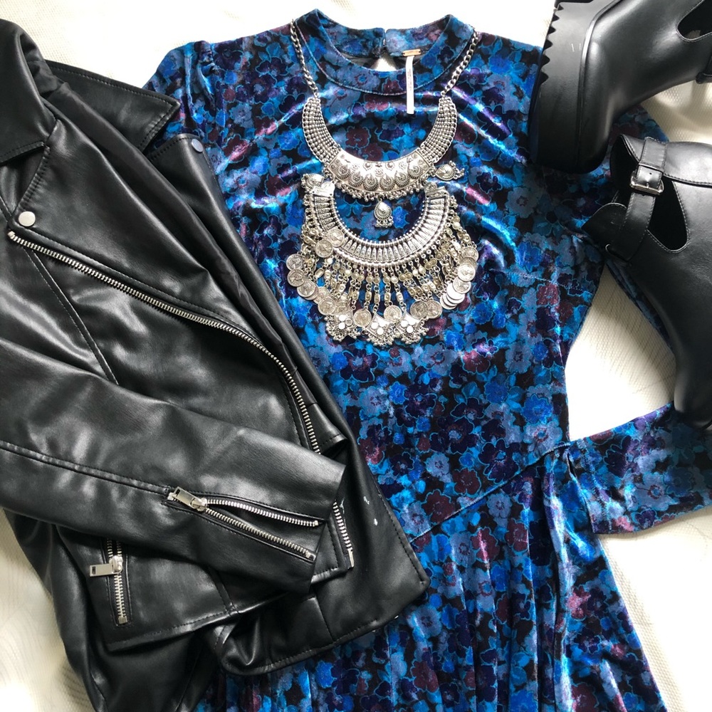 Free People Long Sleeve Back Cutout Maxi Dress